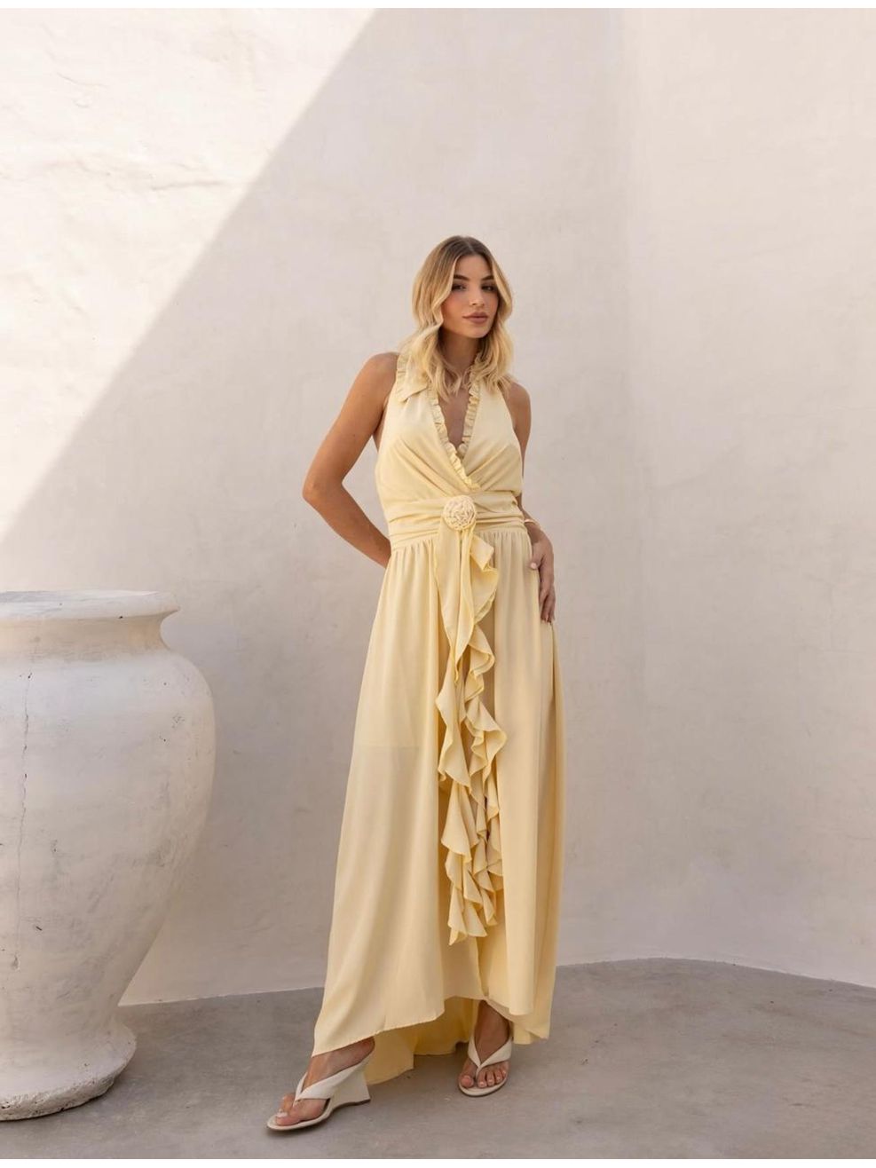 Vestido Positano - Amarelo Manteiga 