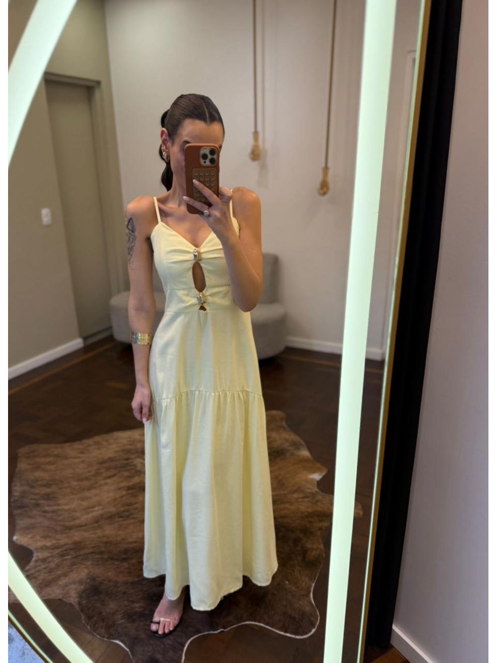 Vestido Heloísa - Amarelo Manteiga