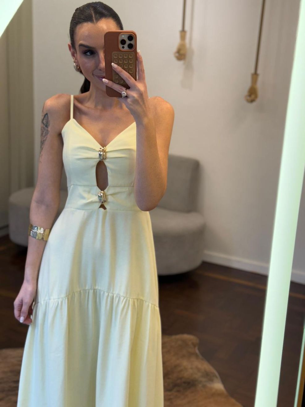Vestido Heloísa - Amarelo Manteiga