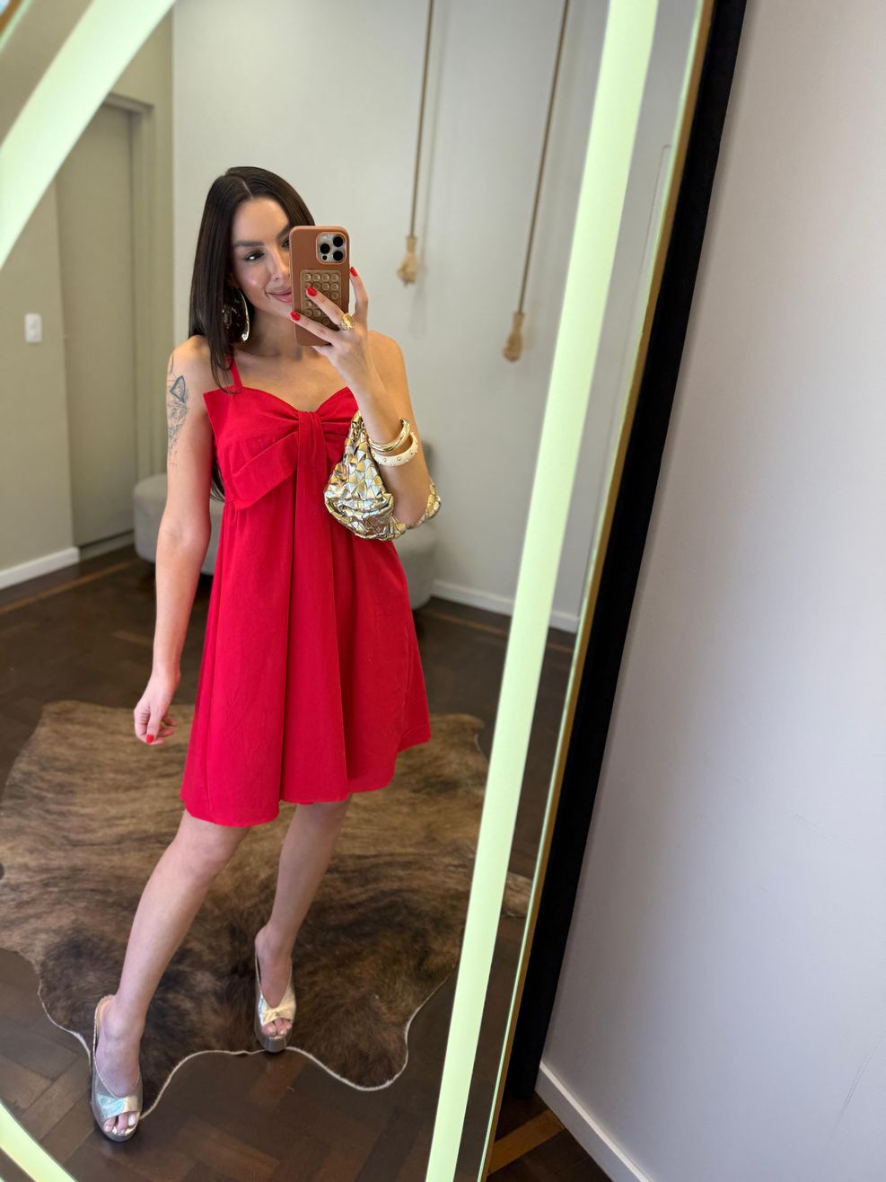 Vestido Curto Alfaiataria Laço 