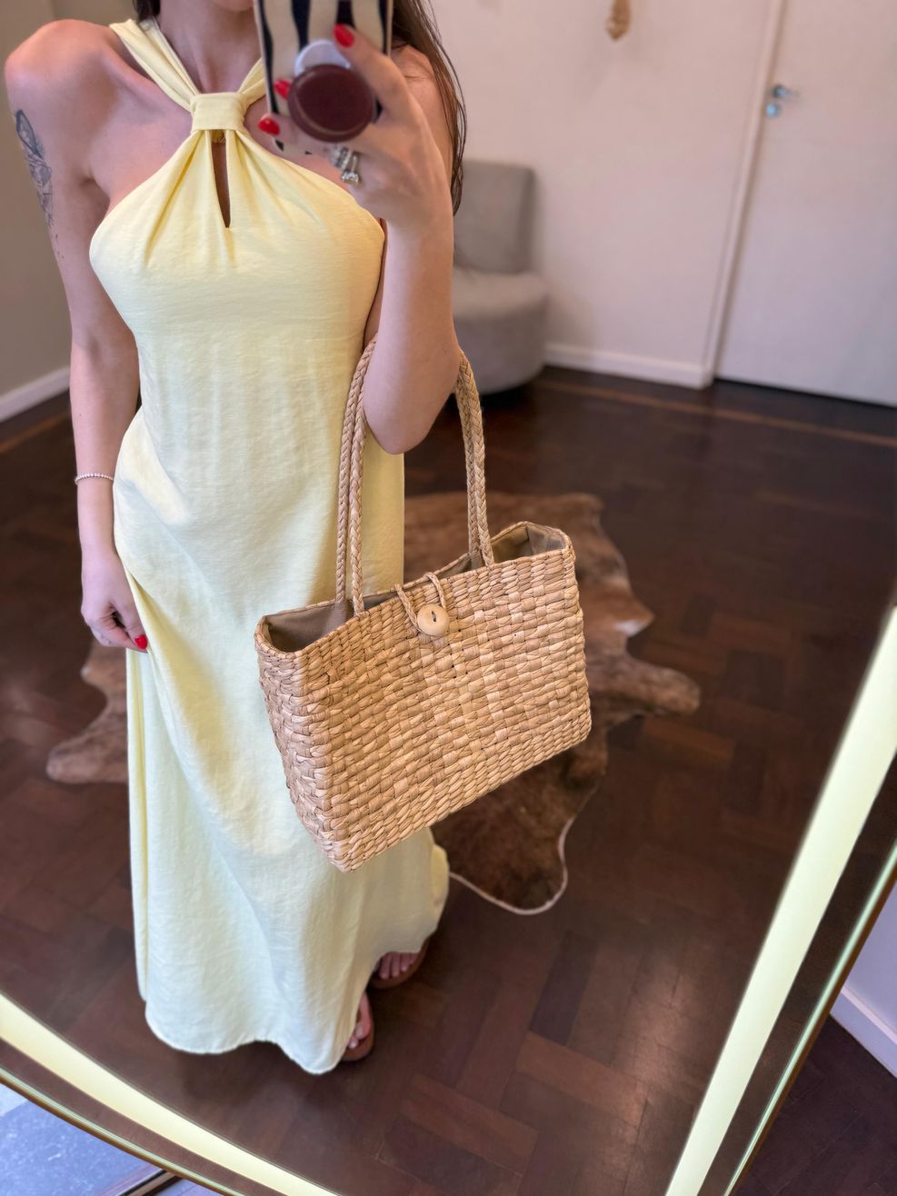 Vestido Malu Alfaiataria Marrant - Amarelo Manteiga 