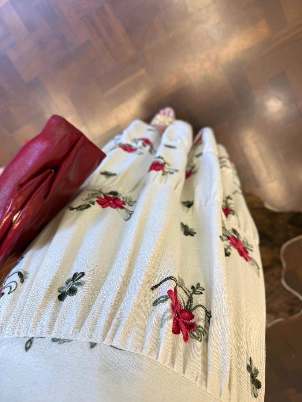 Vestido Linho Meia-Taça Bordado