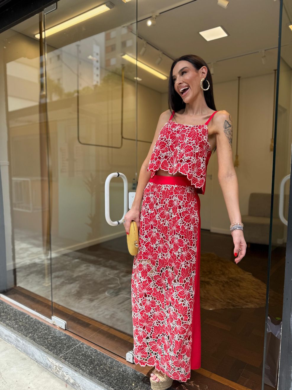 Conjunto Guipir - Saia e Top - Select Edition - Vermelho