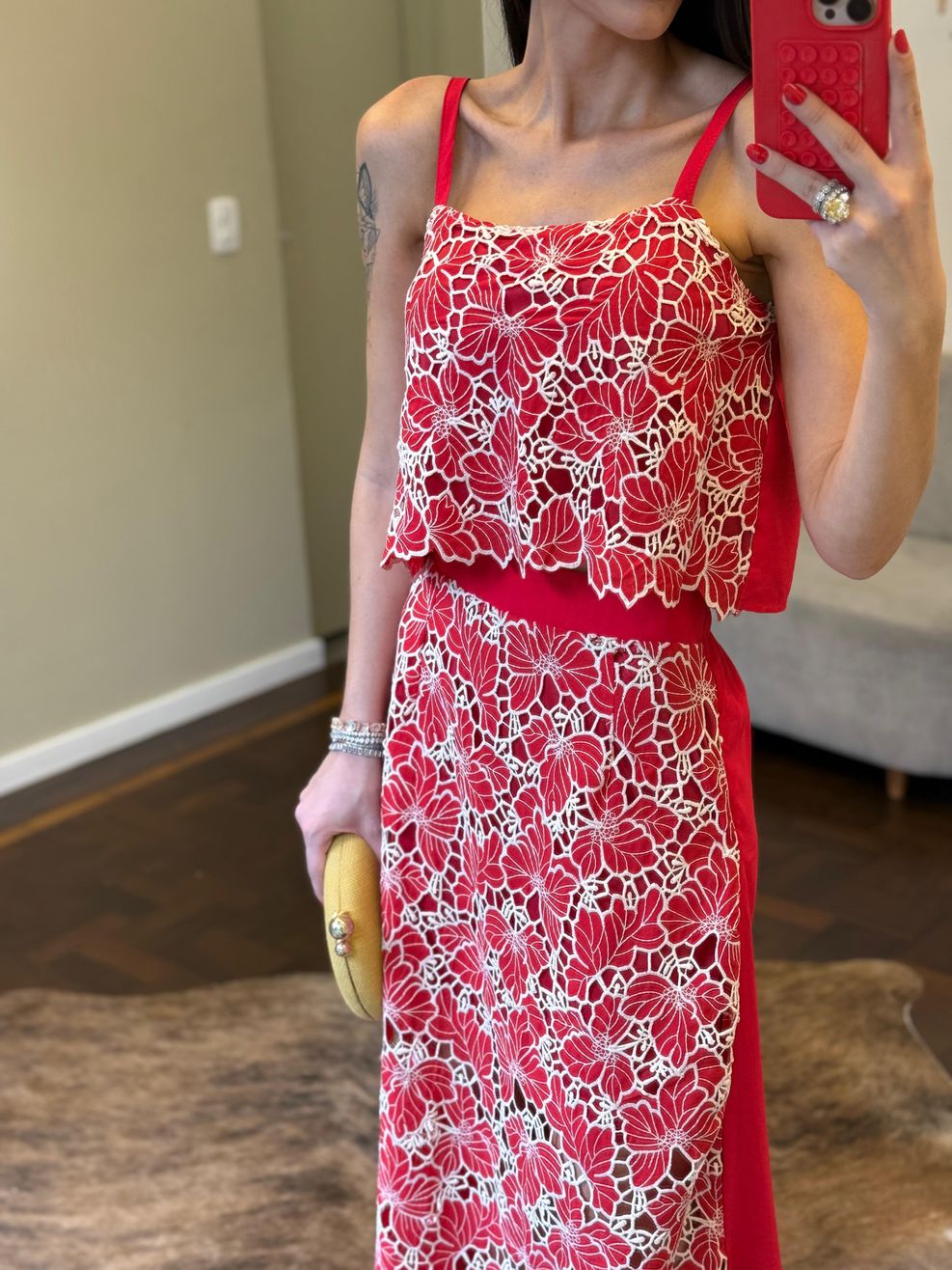 Conjunto Guipir - Saia e Top - Select Edition - Vermelho