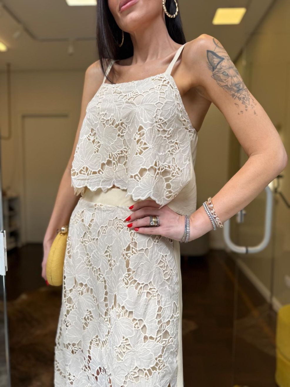 Conjunto Guipir - Saia e Top - Select Edition - Baunilha