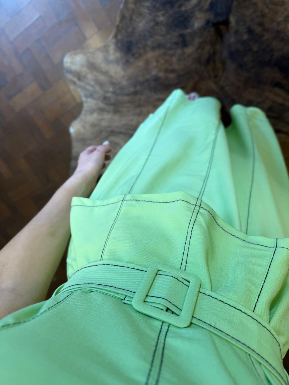 Vestido Pesponto Alfaiataria Marrant - Verde