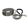 Coleira Para Cachorro Amorosso + Guia Curta 80cm (Cinza e Preto)