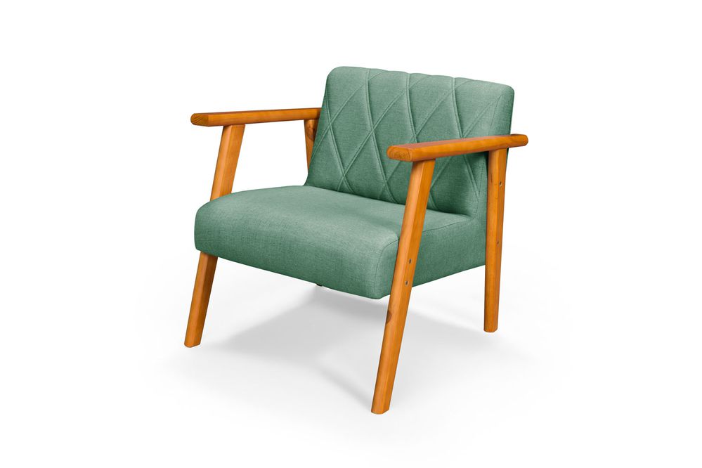 Poltrona Para Sala, Escritório ou Recepção em Linho Verde