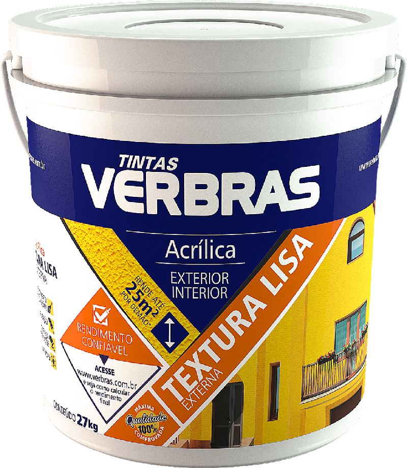 Textura Acrílica Lisa Verbras Externa Balde 27Kg