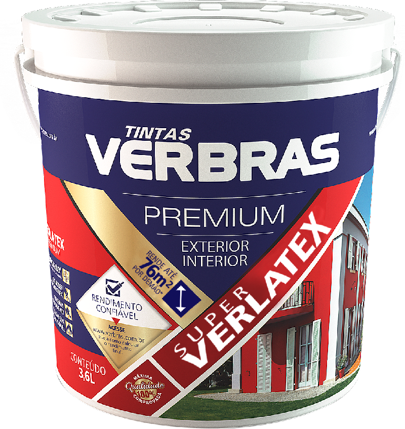 Tinta Acrílica Verlatex Verbras Exterior-Interior Galão 3,6L