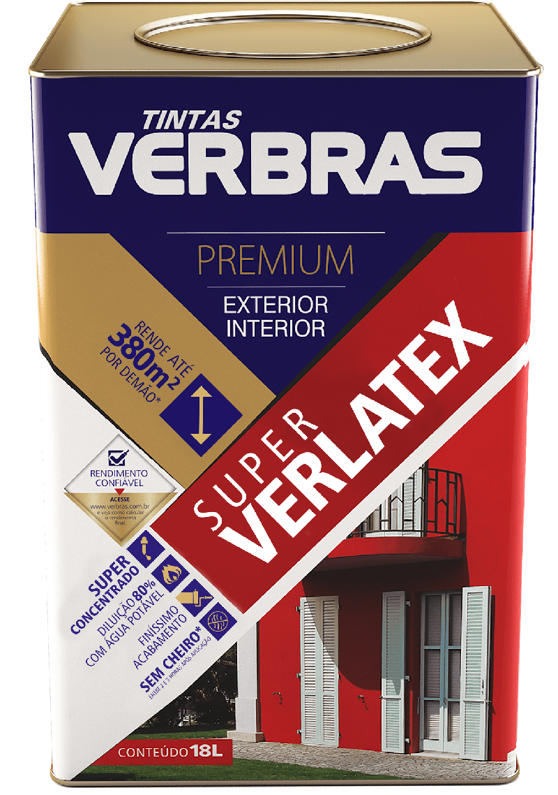 Tinta Acrílica Verlatex Verbras Exterior-Interior Balde 18L