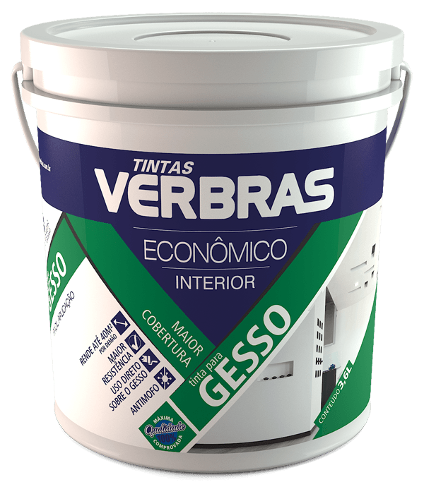 Tinta Acrílica Gesso Branco Neve Verbras Galão 3,6L