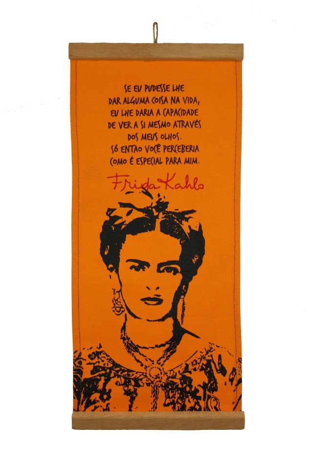Flâmula Frida Kahlo Olhos Amarela
