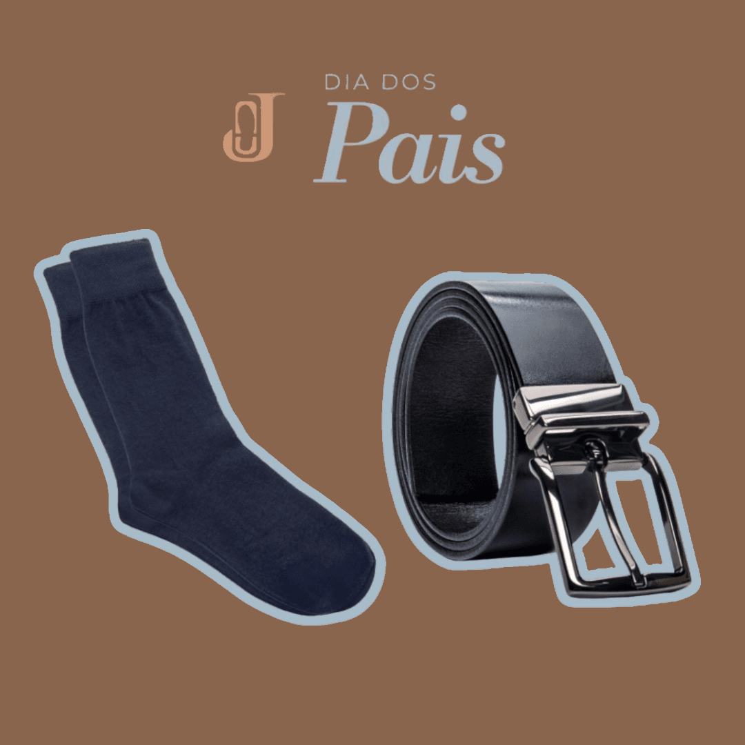 Kit Meia + Cinto Azul Marinho