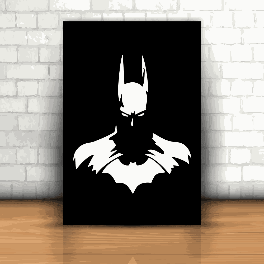 Placa Decorativa - Batman Preto e Branco