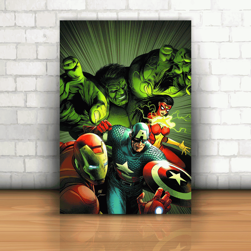Placa Decorativa - Hulk e Amigos