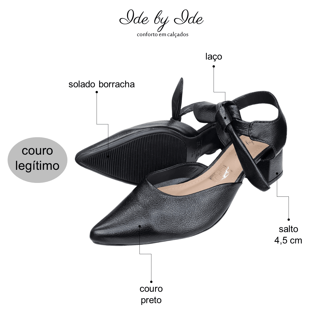 chanel bico fino em couro preto | Ide by Ide