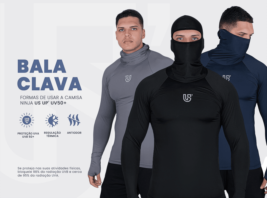 Camiseta Preto USUP Ninja Manga Longa Microdry UV50+ Com Abertura