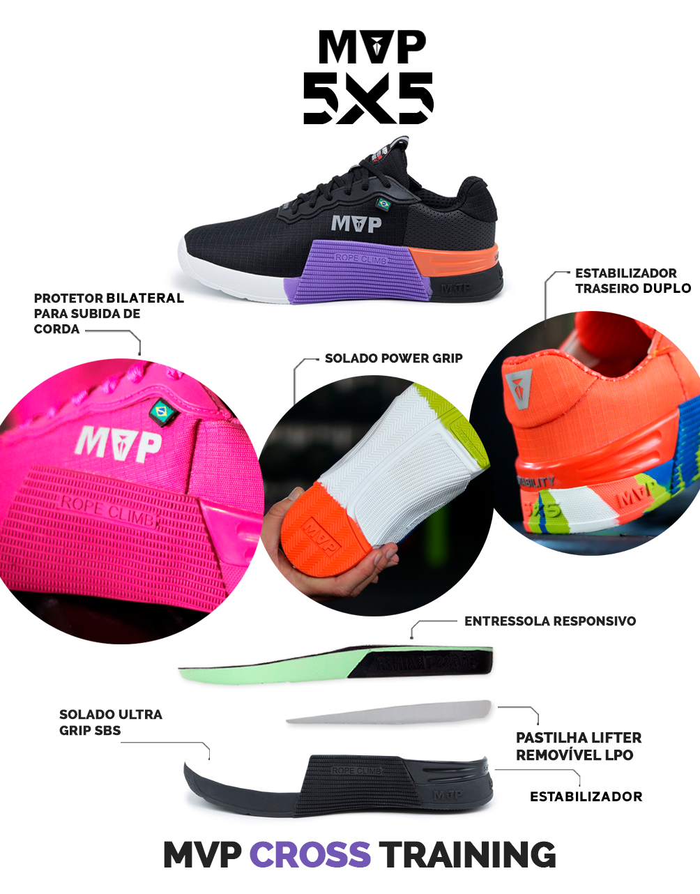 Tênis Preto para Cross 5x5 - Abstract Ounce | MVP Fitness - Loja