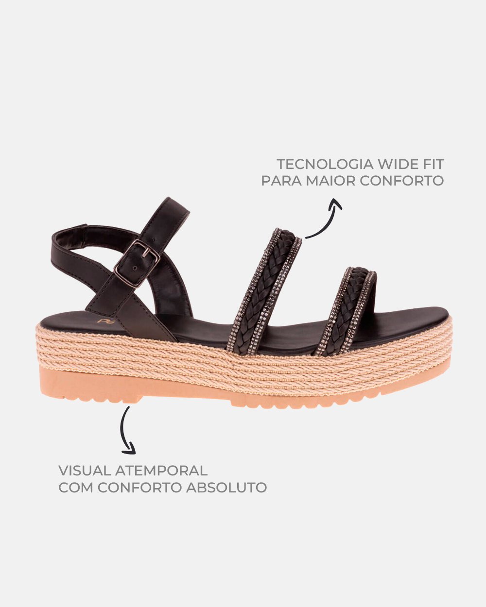 Sandália com tecnologia Wide Fit