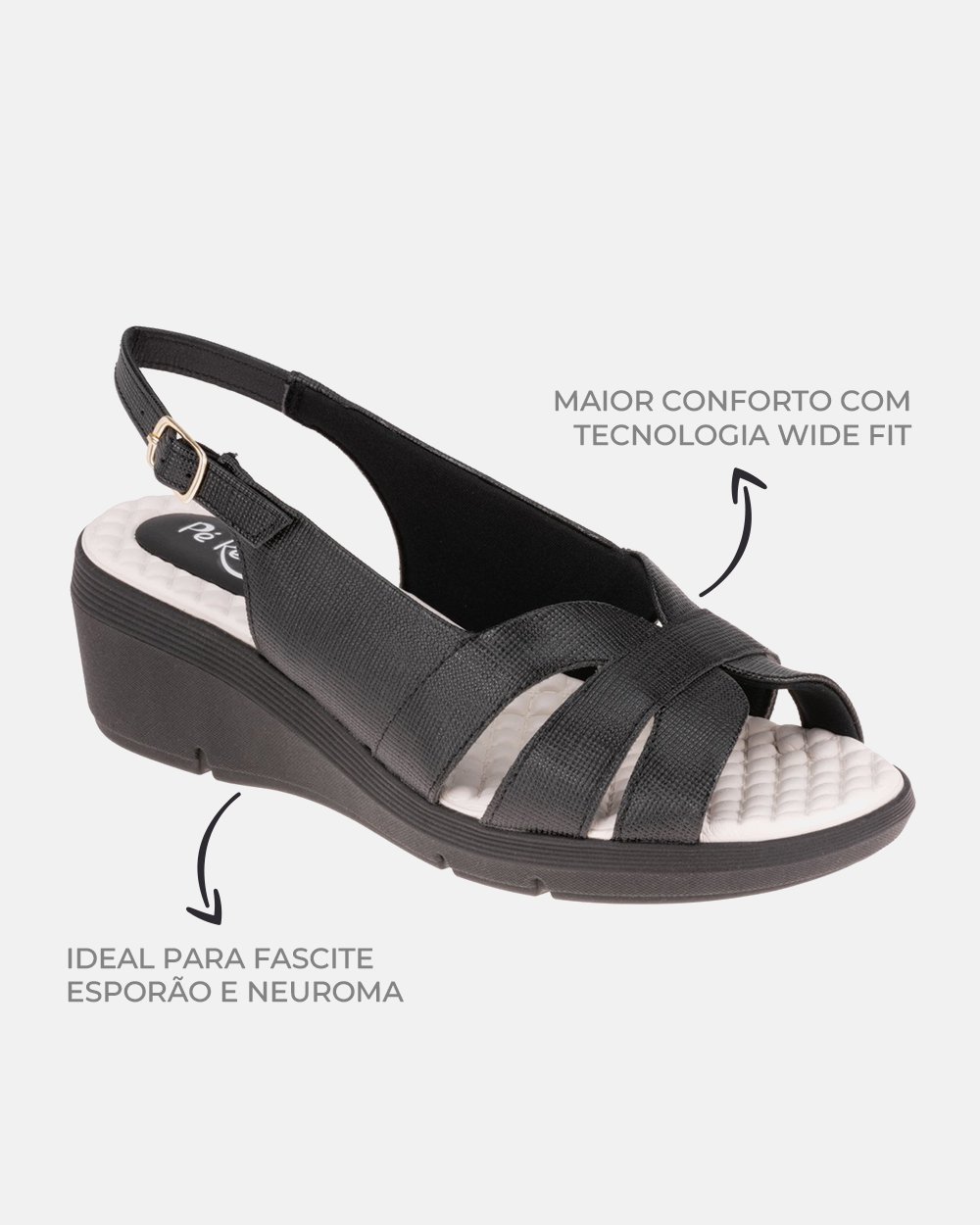 Sandália com tecnologia Wide Fit