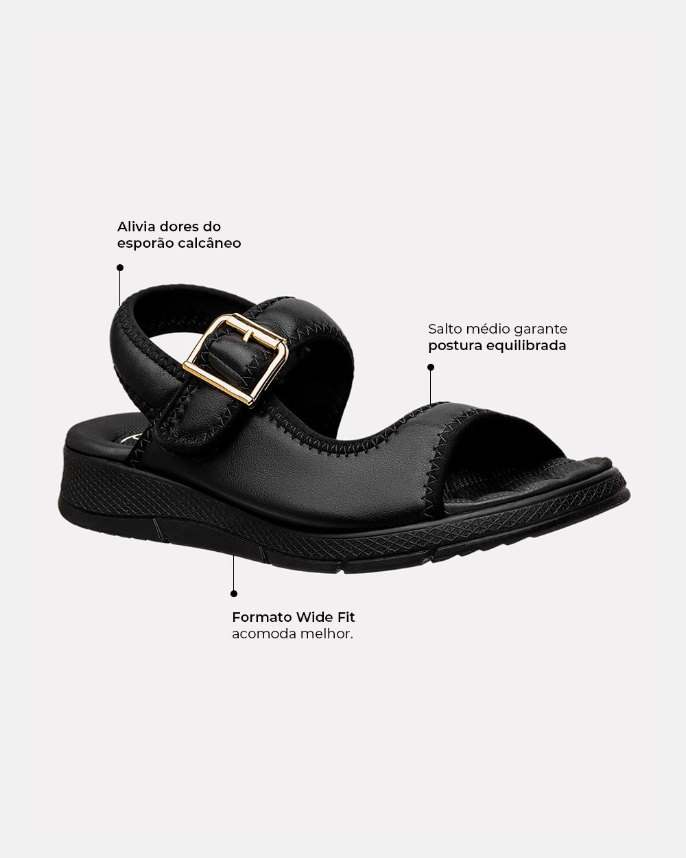 Sandália com tecnologia Wide Fit