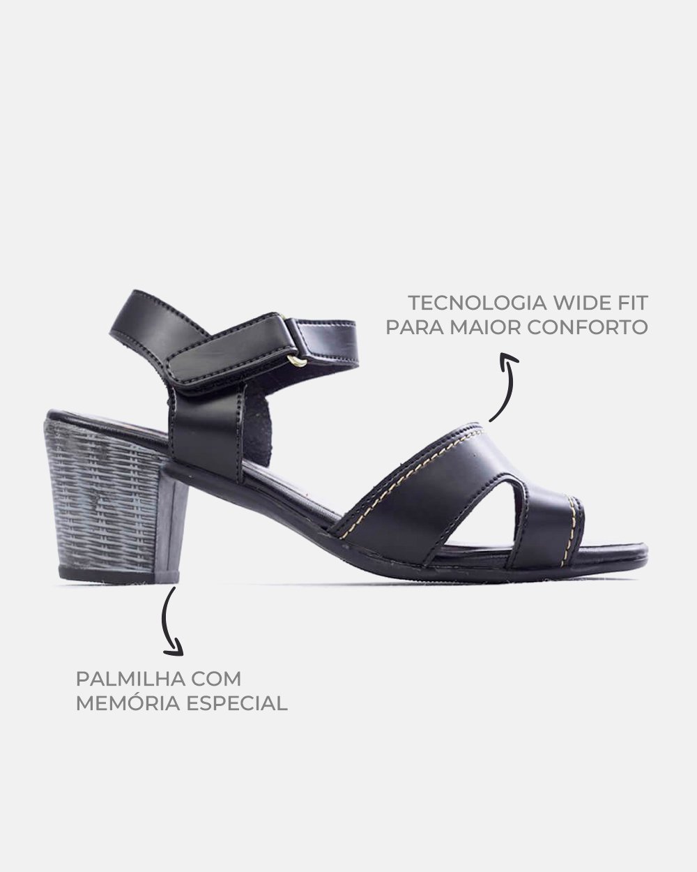 Sandália com tecnologia Wide Fit
