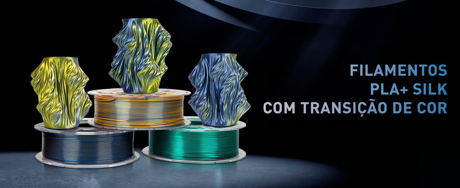 Filamento PLA+ Silk Duas Cores 1.75mm 1kg - Vermelho e Azul | TOPINK3D