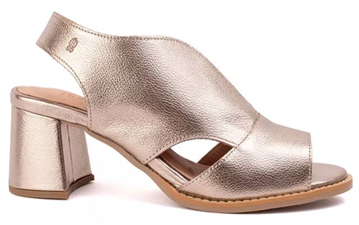 Sandália Peep Toe Veneza Champagne - 01