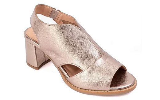 Sandália Peep Toe Veneza Champagne - 02