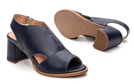 Sandália Peep Veneza Toe Azul Anil - 03