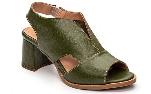 Sandália Peep Toe Veneza Verde Cacto - 02