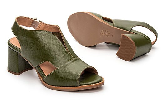 Sandália Peep Toe Veneza Verde Cacto - 03