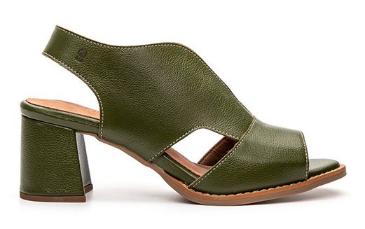 Sandália Peep Toe Veneza Verde Cacto - 01