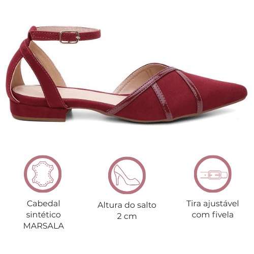 SAPATILHA VIOLANTA ZIZI MARSALA | Violanta Calçados Femininos