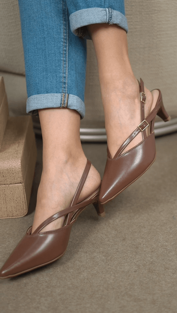 ゆうこ SLINGBACK VIOLANTA LUCIA CARAMELO | Violanta Calçados Femininos