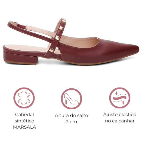 SLINGBACK VIOLANTA JADE MARSALA | Violanta Calçados Femininos