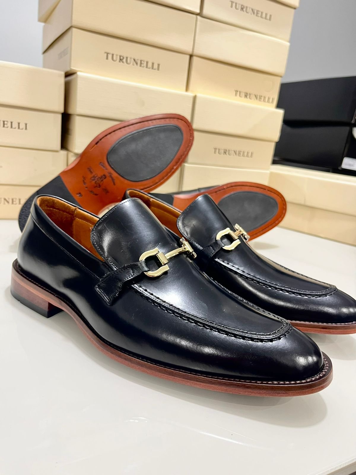 Mocassim Classic ANDRIA Sola de Couro Masculino Casual PRETO